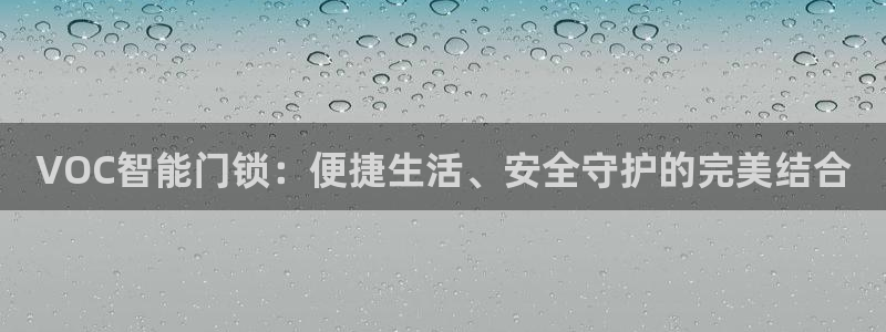 富联娱乐资讯：VOC智能门锁：便捷生活、安全守护的完美结合