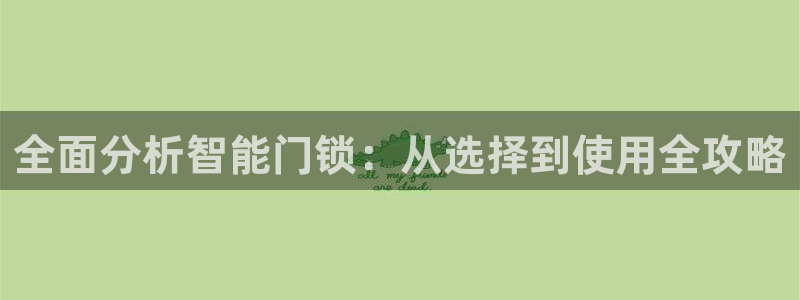 富联娱乐最厉害三个网站是什么：全面分析智能门锁：从选择到使用