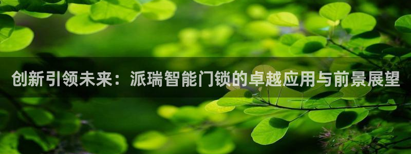 富联娱乐测速地址查询：创新引领未来：派瑞智能门锁的卓越应用与