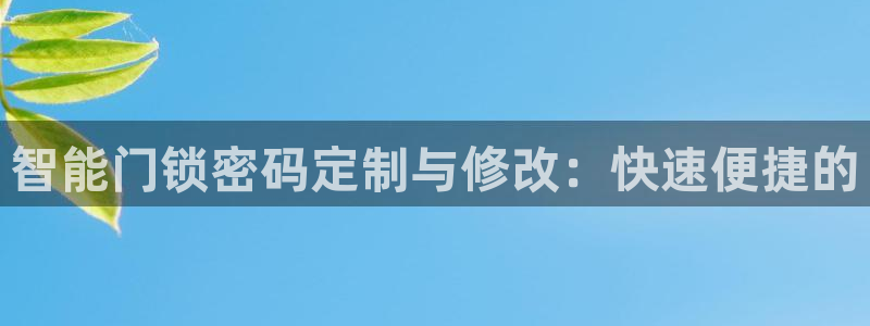 富联娱乐招商去判官333OO：智能门锁密码定制与修改：快速便