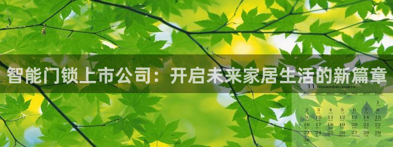 富联娱乐账号注册：智能门锁上市公司：开启未来家居生活的新篇章